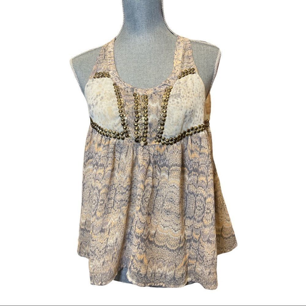 Ecote Urban Outfitters Cream Halter Tank Nailhead